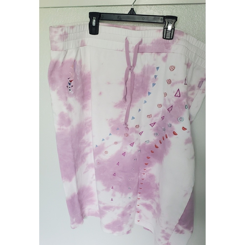 Disney Parks Frozen Olaf Tie Dye Skirt Womens Size 1X Lavender Embroidery